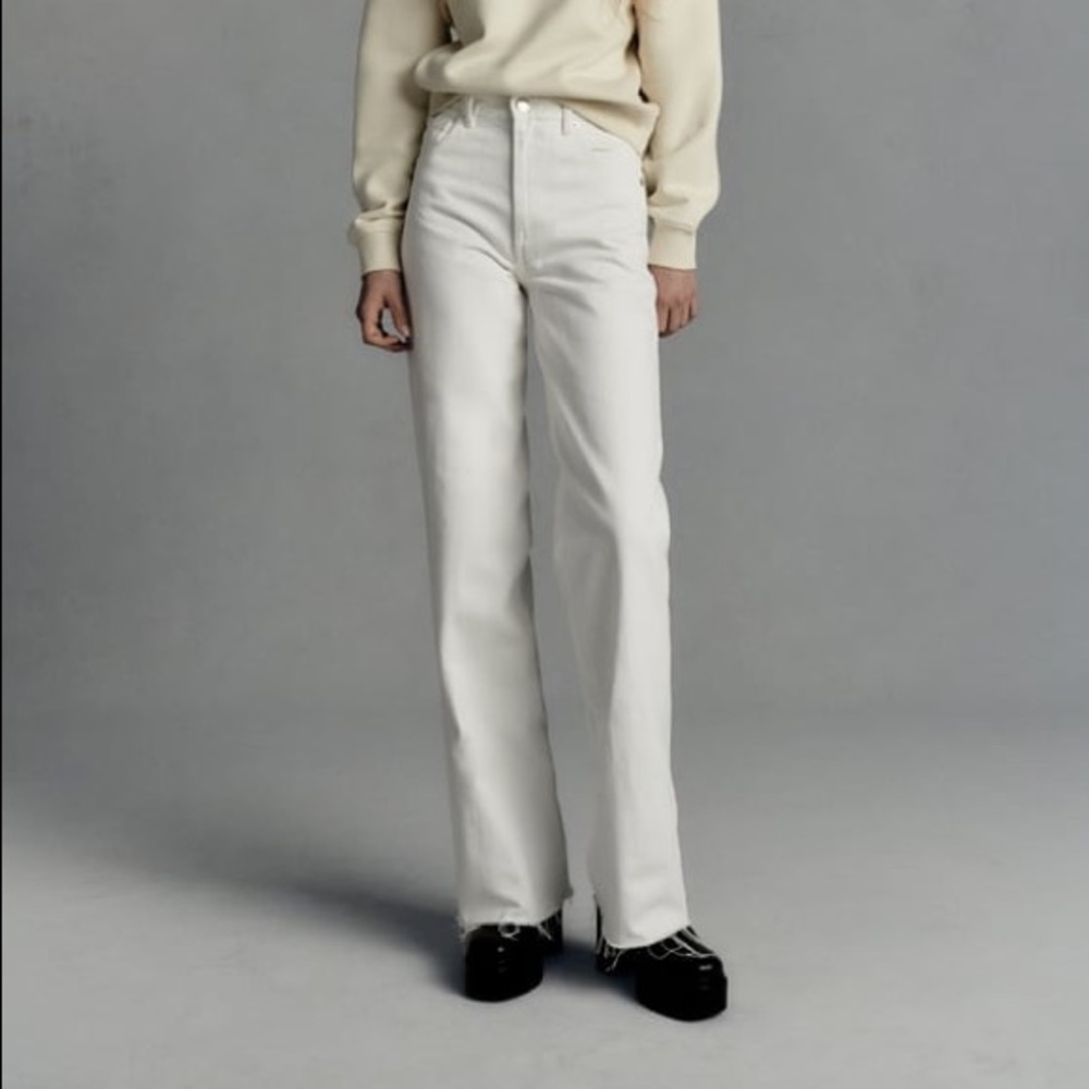 WIDE LEG FULL LENGTH JEANS WHITE